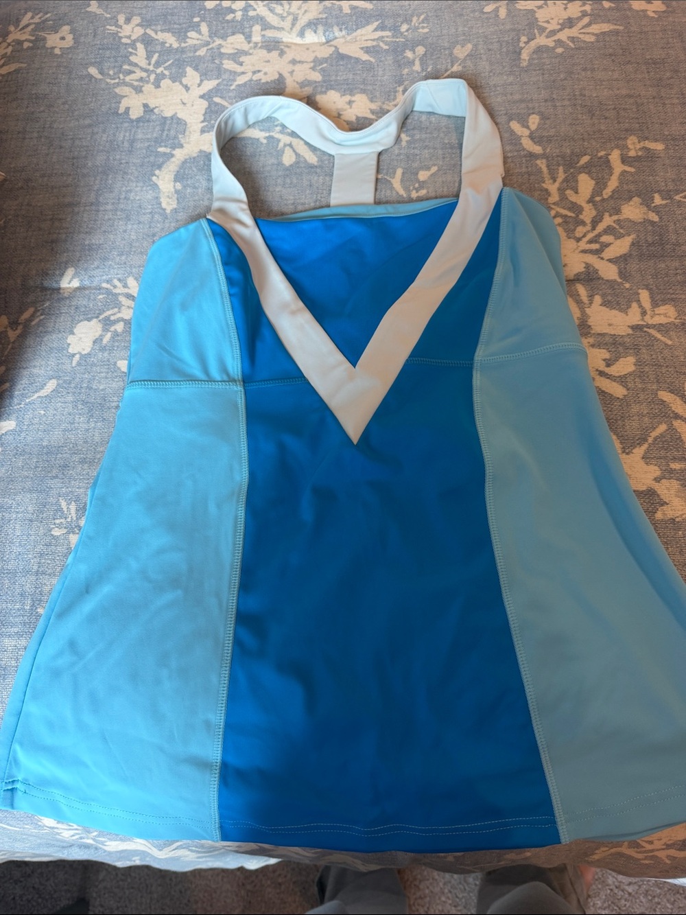 Women’s Blue V-Neck Athletic Tank Top